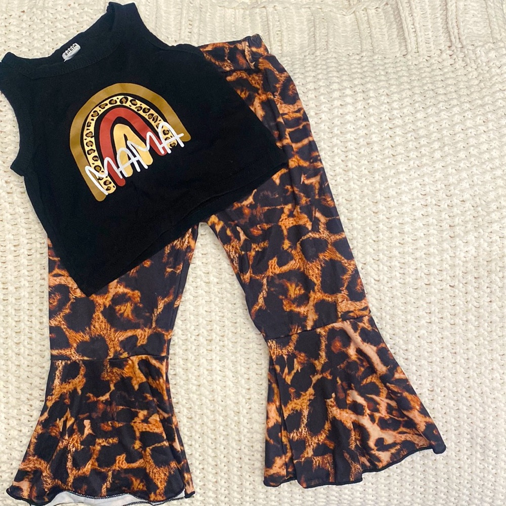 Bell bottom pants with matching shirt